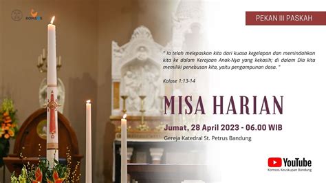 Misa Harian Jumat April Wib Gereja Katedral St