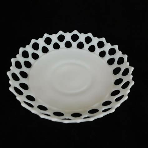 Westmoreland Doric White Milk Glass 11 In Dia Sandwich Plate Reticulated Pierced Ebay White