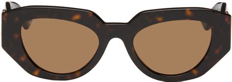 Gucci Tortoiseshell Cat Eye Sunglasses Ssense