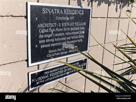 Signage Is Posted Outside 1148 Alejo Road Home Of Frank Sinatra Known