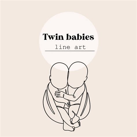 Twin Babies Line Art SVG PNG Ai - Etsy Australia