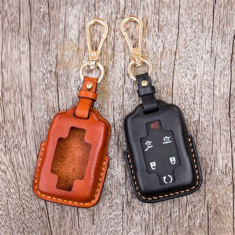 MinoCrafts For GMC Key Fob Cover Leather Key Case Compatible with Chevy ...