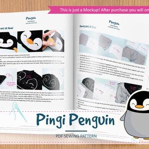 Sewing Pattern and Tutorial Pingi Penguin Handmade Silberknoepfchen - Etsy