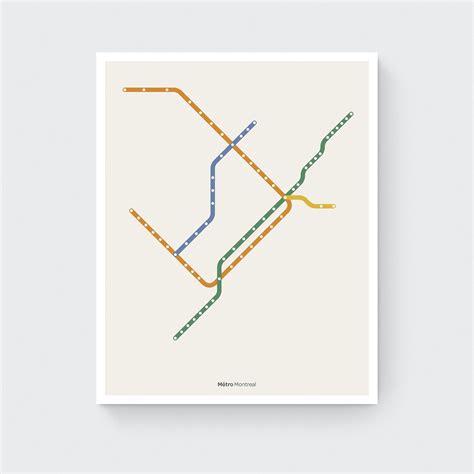 Montreal Metro Art Print Subway Map Montreal Metro Map Montreal Canada