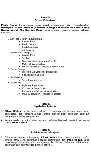 Contoh Kontrak Kerja Desain Interior Sebagai Pedoman Kerjasama Real Estate Developer Tangerang