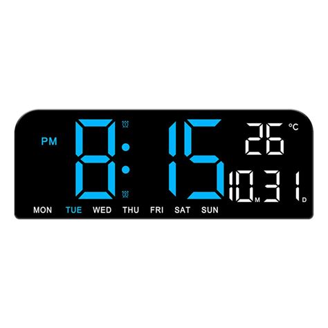 YLLSF Large Digital Wall Clock Temperature and Date Display Night Mode ...