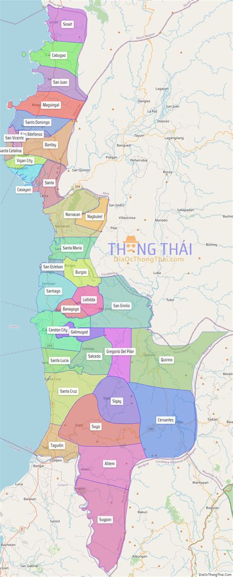 Map Of Ilocos Sur Province Thong Thai Real