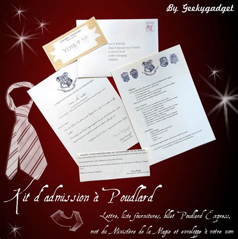 Lettre D Admission Et Dipl Me Poudlard Cadeau Harry Potter Theme Harry