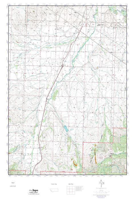 MyTopo Hall Montana USGS Quad Topo Map