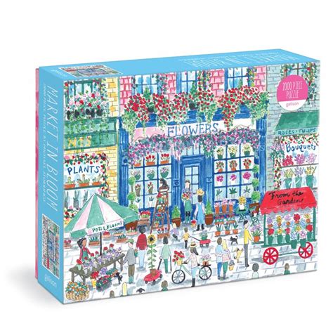 Galison Michael Storrings Market In Bloom Piece Puzzle Fun And