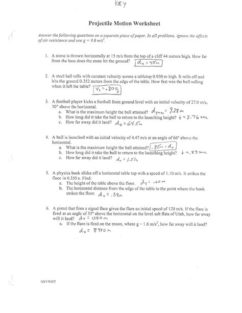 More Projectile Motion Practice Problems And Solutions Pdf