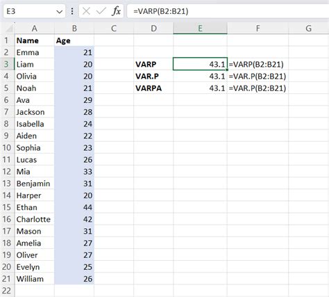 How to Calculate Variance in Microsoft Excel