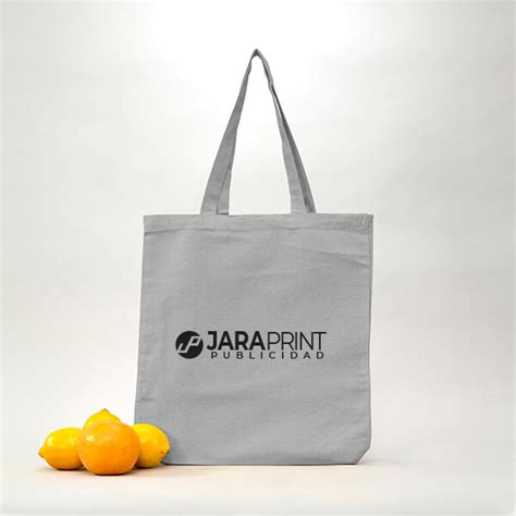 Bolsa de Algodón 170 gr Gris 4238 cm con Logo Jaraprint