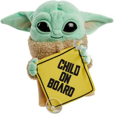 Star Wars Grogu Plush “Child on Board” Sign +Toy, 8-in Character from The Mandalorian ...