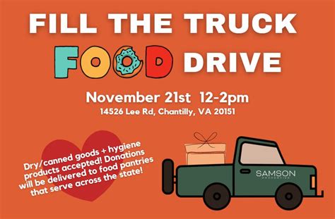 Nov 21 Fill The Truck Food Drive 1121 From 12 2pm Chantilly Va