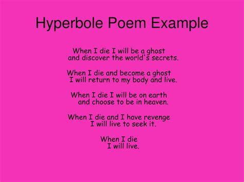 Hyperbole Poems For Kids