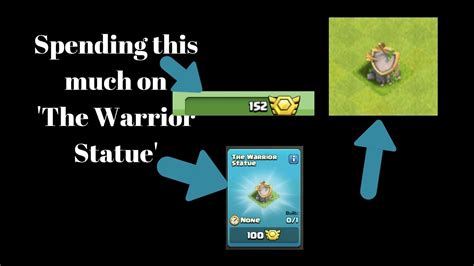 New Statues Buying The Warrior Statue Clash Of Clans Youtube