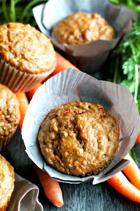 Carrot Pineapple Oatmeal Muffins