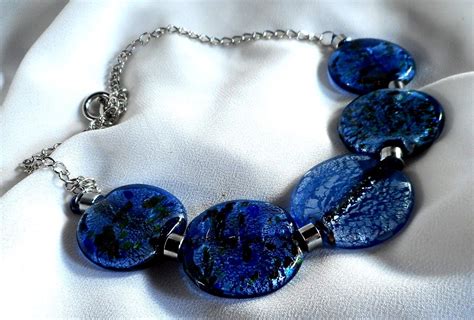 JakDesigns Blue Glass Necklace A Necklace Made From Blue Glass And