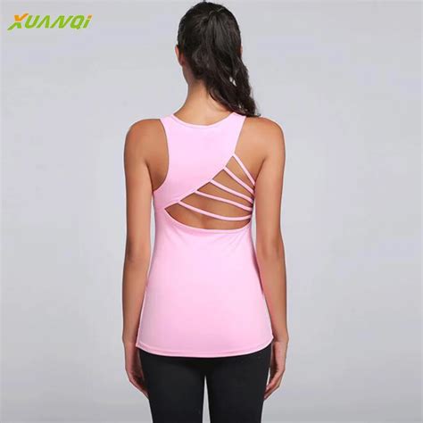 Womens Sexy Back Strappy Tank Tops Running Gym Fitness Vests In