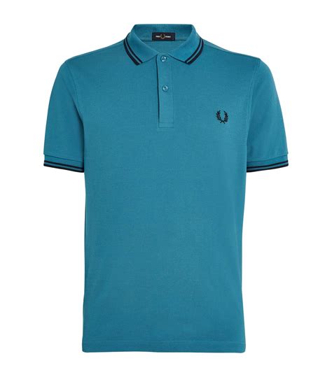 Mens Fred Perry Blue Twin Tipped Polo Shirt Harrods Us