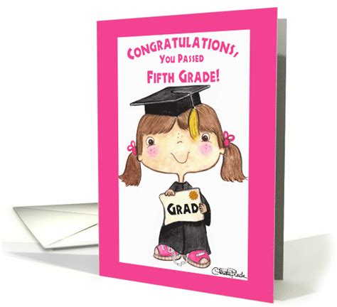 Congratulations Little 5th Grade Graduate Girl card (57797)