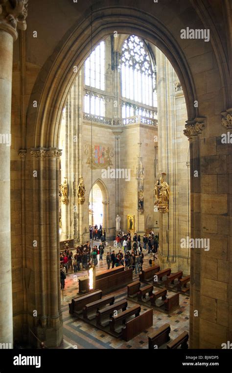 Interior of St Vitus Cathedral Hradcany Castle Czech Republic Prague ...