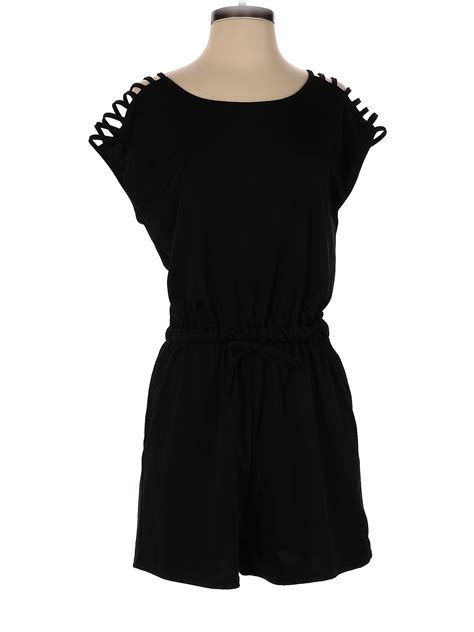 Kimberly C Solid Black Romper Size M 50 Off Thredup