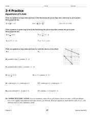 Practice Equations Of Lines Docx Pdf Name Date Period