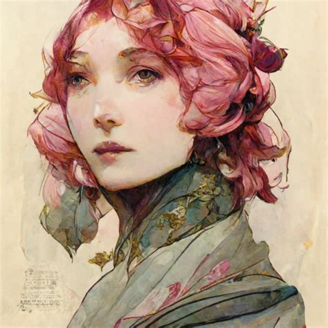 Breathtaking Baroque Pink Haired Beauty Full Head Midjourney Openart