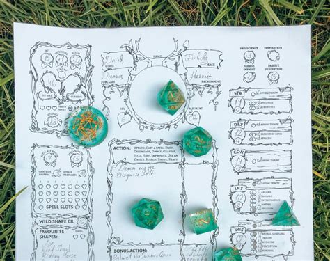 Dnd Druid Character Sheet Etsy Uk