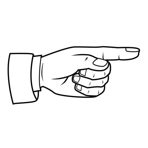 Pointing Finger Black and White 14486354 Vector Art at Vecteezy