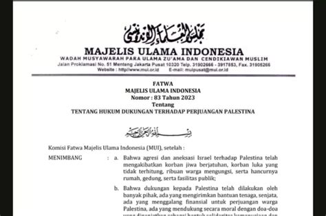 Fatwa Mui Dukung Palestina Hukumnya Wajib Hindari Beli Produk Israel