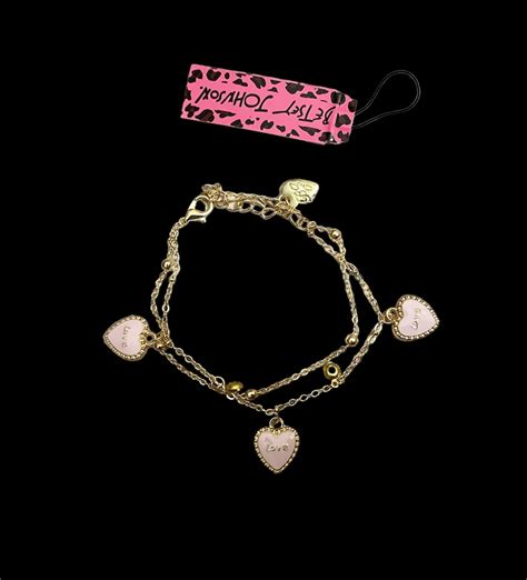 Vintage Rare Betsey Johnson Gold Love Charm Bracelet Pale Etsy