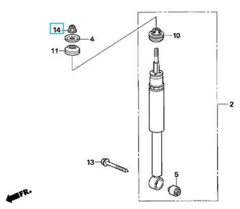 Honda Civic 2006 2011 Rear Shock Absorber Upper Nut Honda Direct Parts