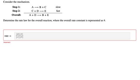 Solved Consider the mechanism. slow Step 1: Step 2: Overall: | Chegg.com 