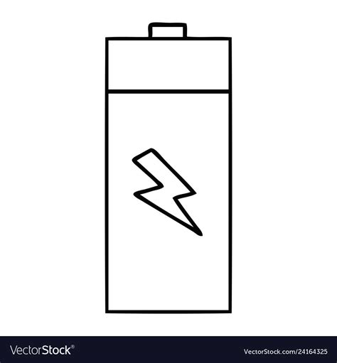 Line Drawing Cartoon Electrical Battery Royalty Free Vector