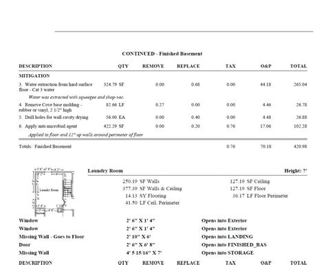 Water Damage Estimate Template