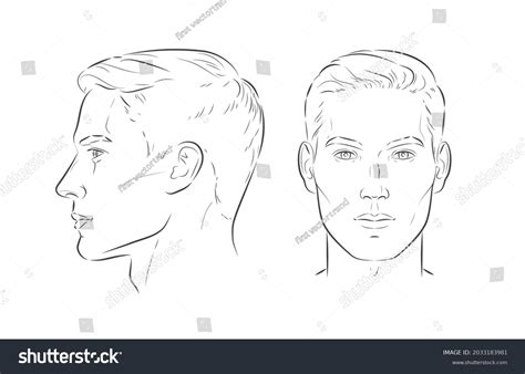 Set Man Face Different Angles Front Stock Vector Royalty Free 2033183981 Shutterstock