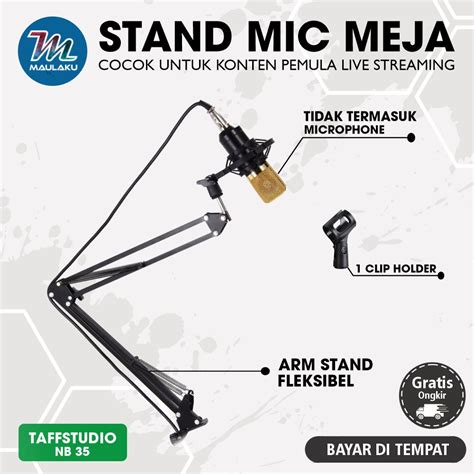 Jual Stand Mic Meja Lazypod Microphone Arm Stand Suspensi Mikrofon