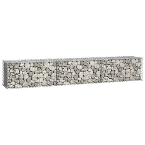 Akozon Mur en gabion avec couvercles Acier galvanisé 300 x 50 x 50 cm