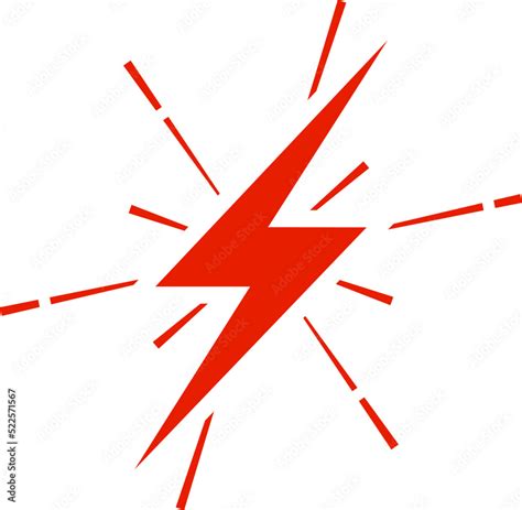 Red Lightning Bolt Icon Electrical Power Symbol Stock Vector Adobe Stock