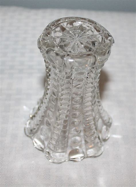 Vintage Pressed Glass Bud Vase Beads And Zipper Pattern Ebay