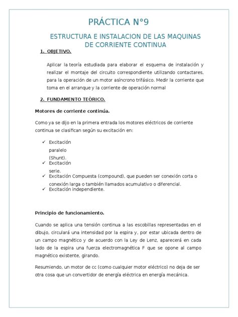 Pdf PrÁctica N°9 Estructura E Instalacion De Las Maquinas De