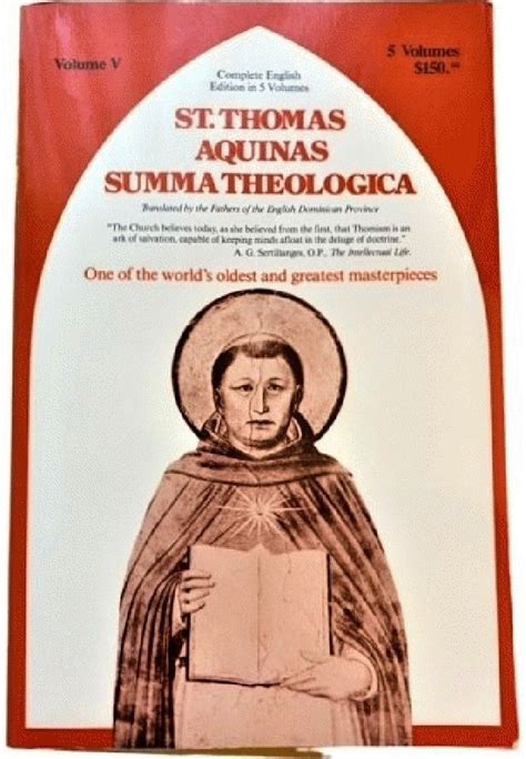 St Thomas Aquinas Summa Theologica 5 Volume Set By Thomas Aquinas