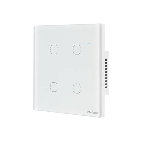 Interruptor Smart Touch Branco Wi Fi 4 Teclas Ews 1004 Intelbras