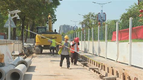 视频 高质量发展调研行 南朗街道：生态补水和管网完善同槽施工 围蔽影响最小化