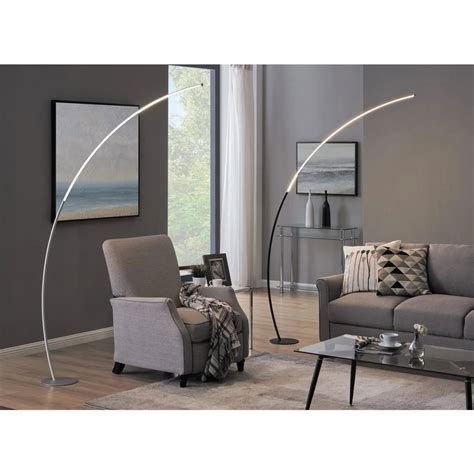 Modern Led Arc Floor Lamp In Black