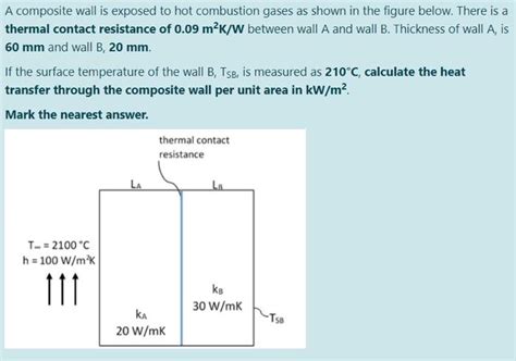 Solved A Composite Wall Is Exposed To Hot Combustion Gases Chegg