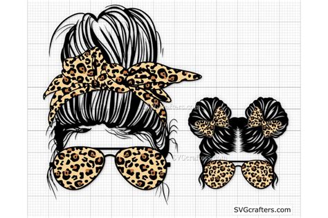 Leopard Messy Bun Momlife Svg Mom Life Graphic By Svgcrafters